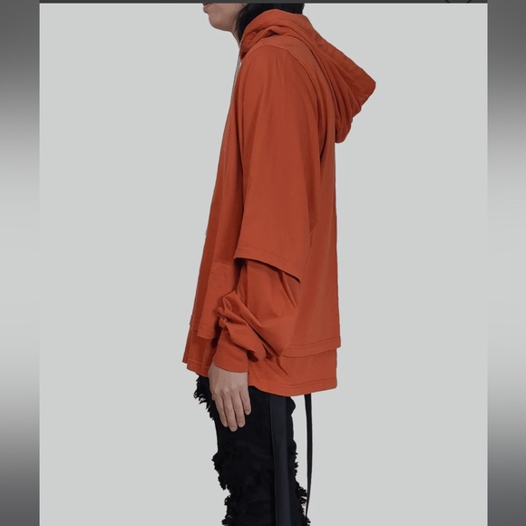 Rick Owens hustler DRKSHDW hoodie orange Size Large NWT - Picture 5 of 9